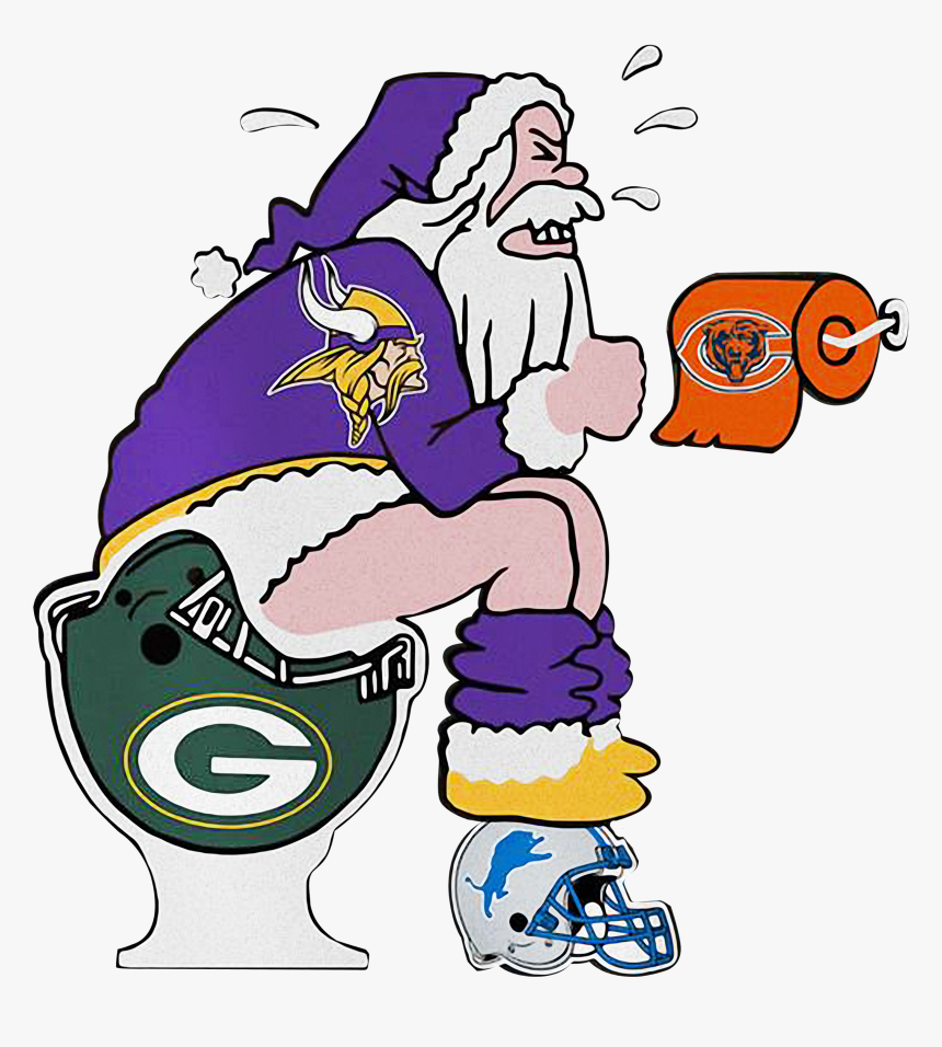 Santa Minnesota Vikings On Green Bay Packers And Detroit - San Francisco 49ers Cartoon