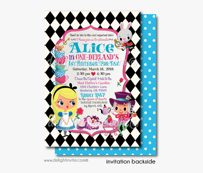 Clip Art Alice In Onederland St - Mad Hatter Tea Party Invitations