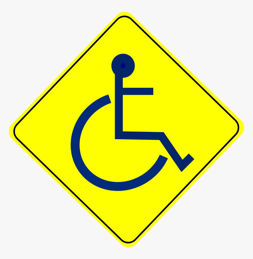 Wheelchair Caution Sign Blue - C