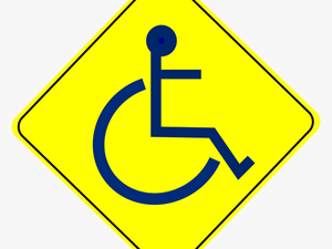 Wheelchair Caution Sign Blue - Caution Wheelchair Sign