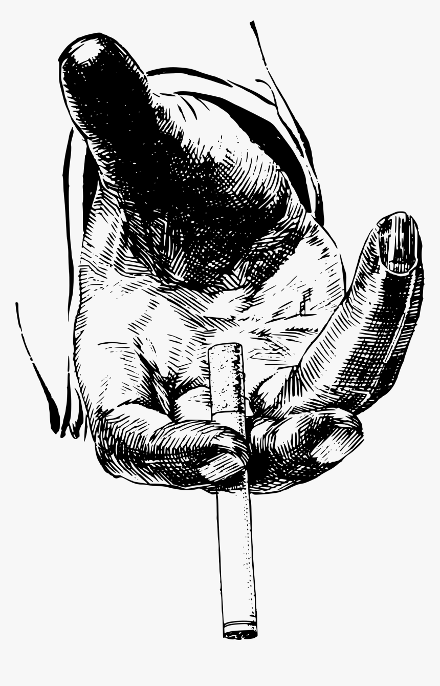Smoker S Hand Clip Arts - Smoking Hand Art Black And White