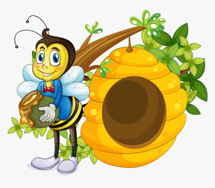 Beehive Cartoon Clip Art Vector 