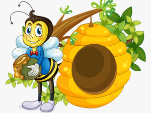Beehive Cartoon Clip Art Vector Bee 1658 1378 Transp - Beehive Cartoon