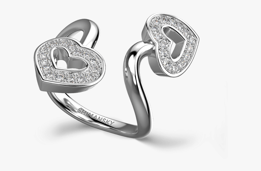 Two Hearts Twisted Pave Ring 18k