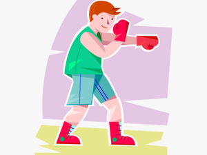 Vector Illustration Of Primary Or Elementary School - Boxing Clip Art
