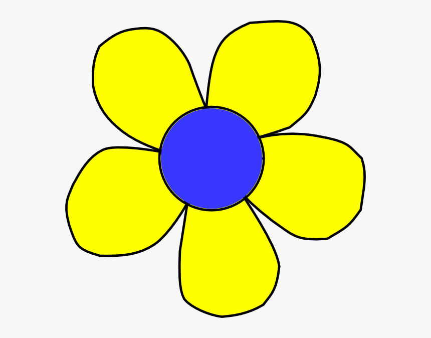Blue And Flower Clip - Yellow Fl