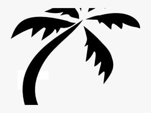 Palm Tree Clipart Black And White - Silhouette Coconut Tree Png