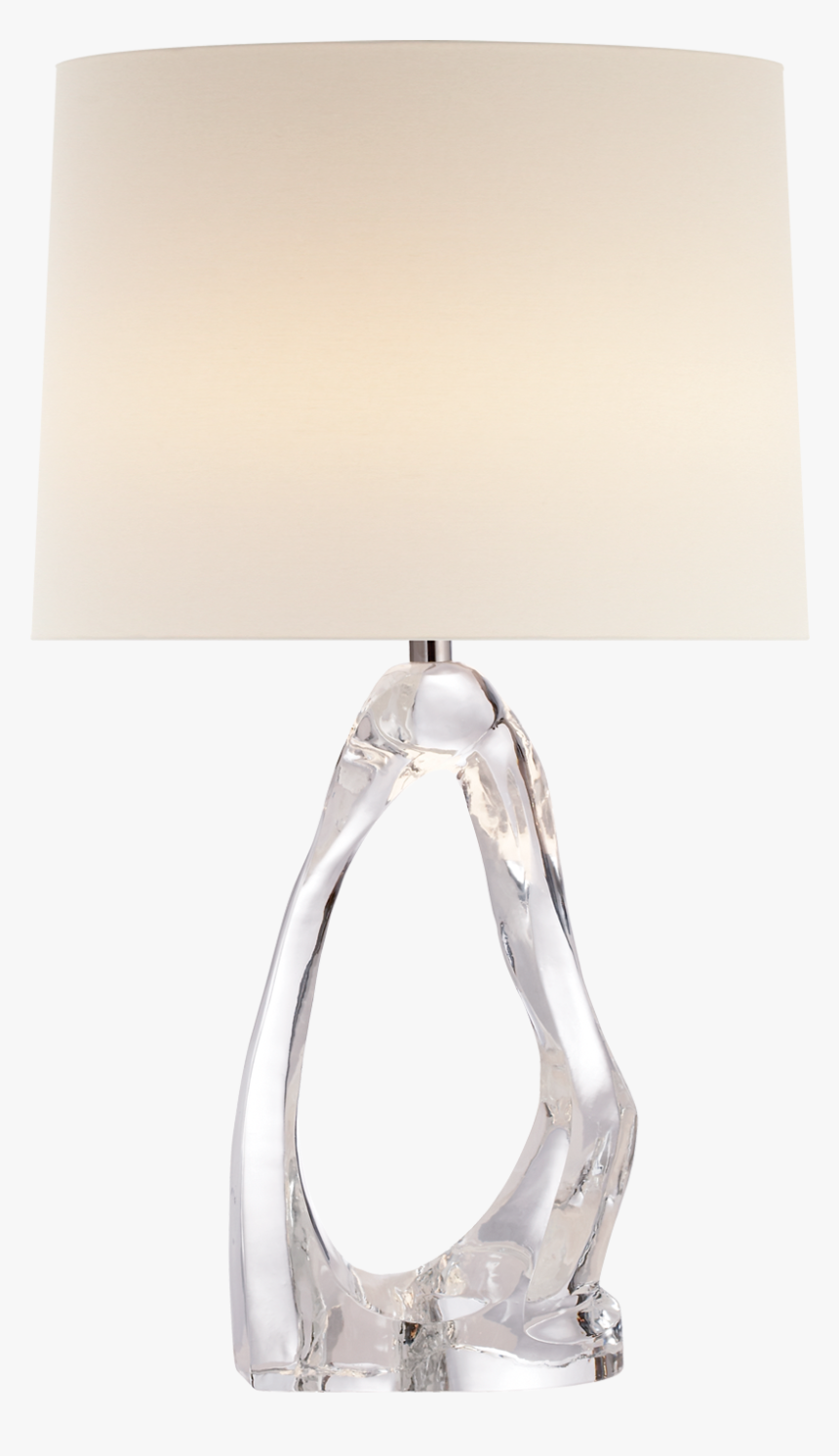 Cannes Table Lamp In Clear Glass With Linen Shade