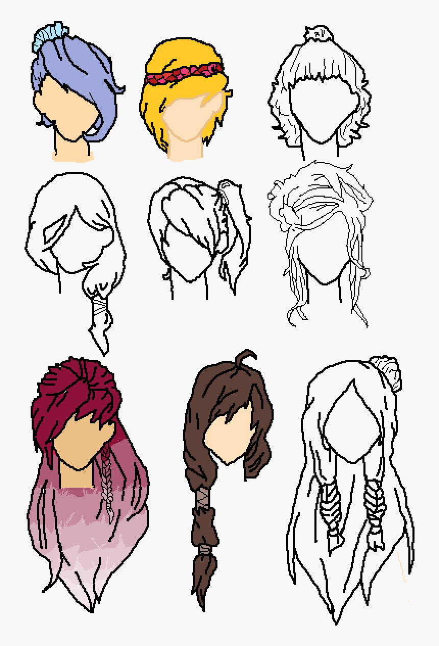 Female Hair Drawing Base