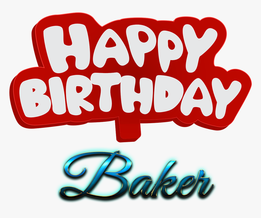 Baker Happy Birthday Name Logo -