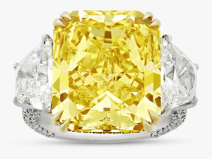 Natural Fancy Intense Yellow Diamond Ring