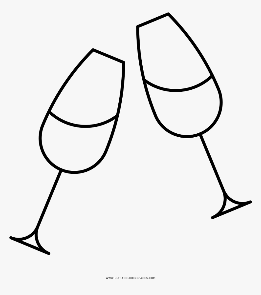 Champagne Flutes Coloring Page - Champagne Stemware