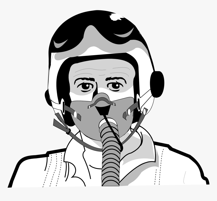 Pilot Drawing Mask - Clipart Black And White Pilot