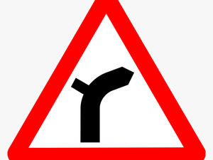 Transparent Curved Road Clipart - Sharp Curve Right Sign
