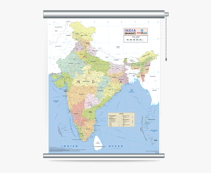 Wall Map Of India