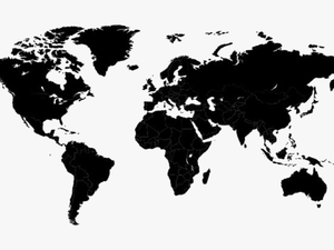 World Map Png Silhouette - World Map Clipart Black And White