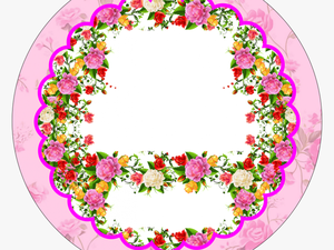 Adesivo Etiqueta Flores Png Redondo - Circle