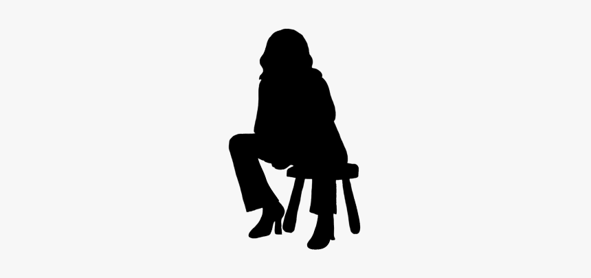 Woman Sitting On Stool - Woman Sitting Down Silhouette