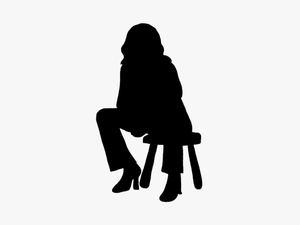 Woman Sitting On Stool - Woman Sitting Down Silhouette