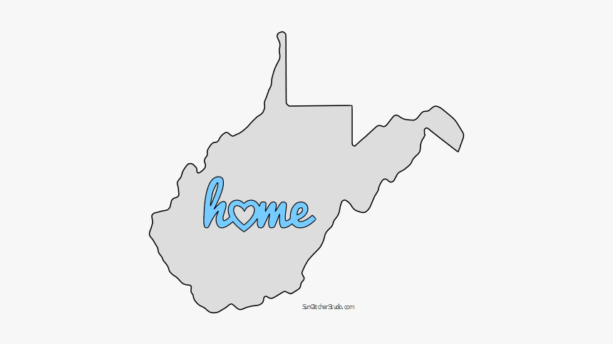 West Virginia Home Heart Stencil Pattern Template Shape - Map Of West Virginia