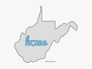 West Virginia Home Heart Stencil Pattern Template Shape - Map Of West Virginia