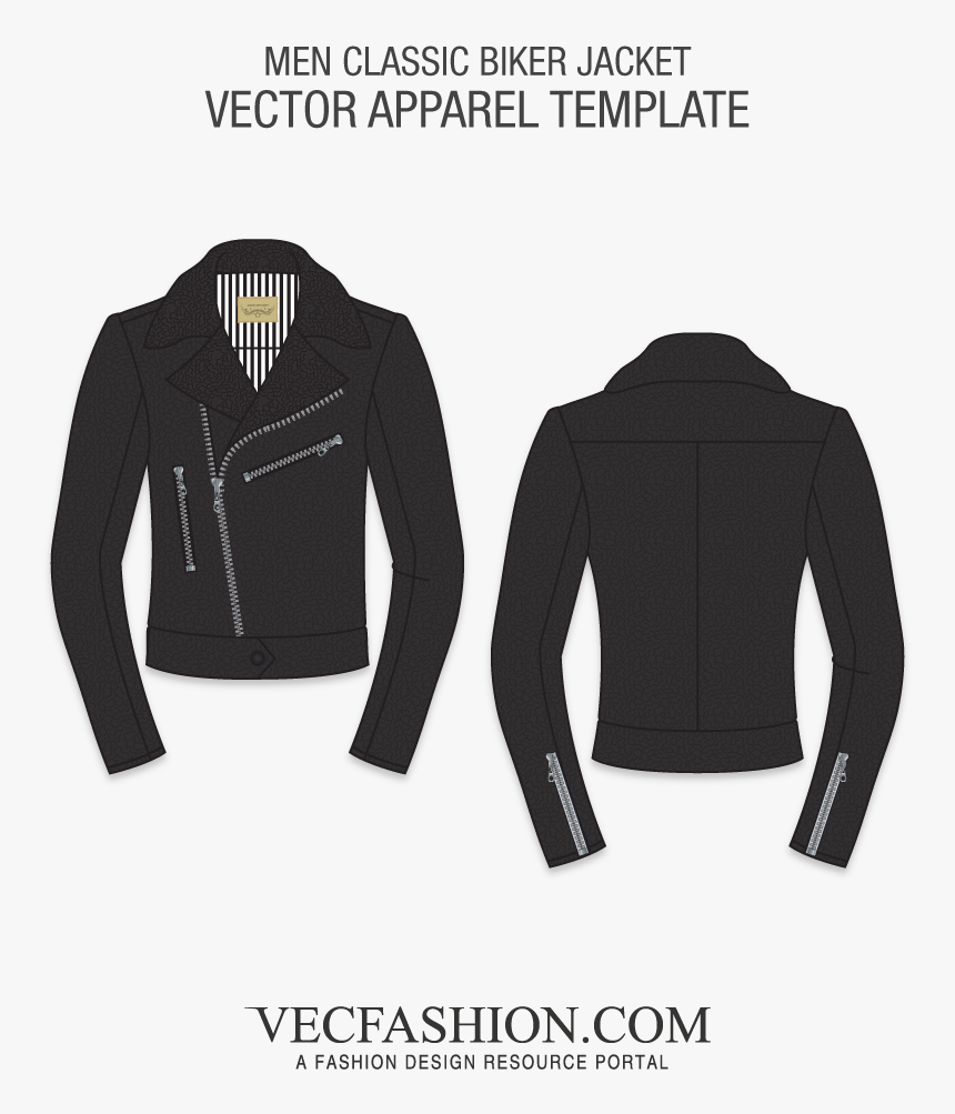 Transparent Leather Jacket Png - Black Leather Jacket Template