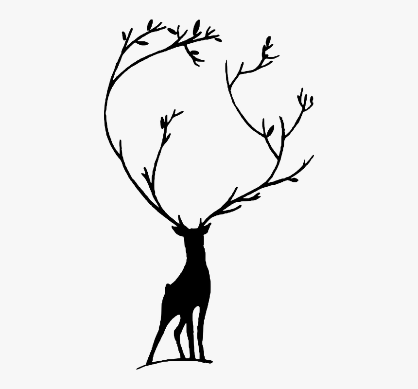 Transparent Africa Silhouette Png - Deer In Jungle Drawing