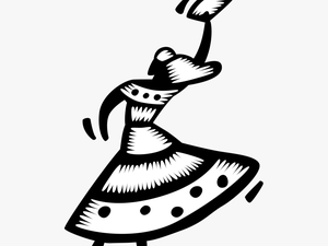 Vector Illustration Of Native Spanish Andalusia Flamenco - Spanish Dance Black White Clip Art
