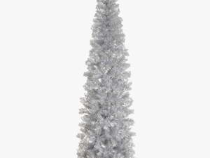 Tinsel Christmas Tree Png Transparent Picture - Silver Christmas Tree