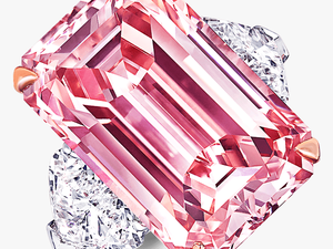 A Graff Emerald Cut Pink Diamond Ring With Heart Shape - Diamond