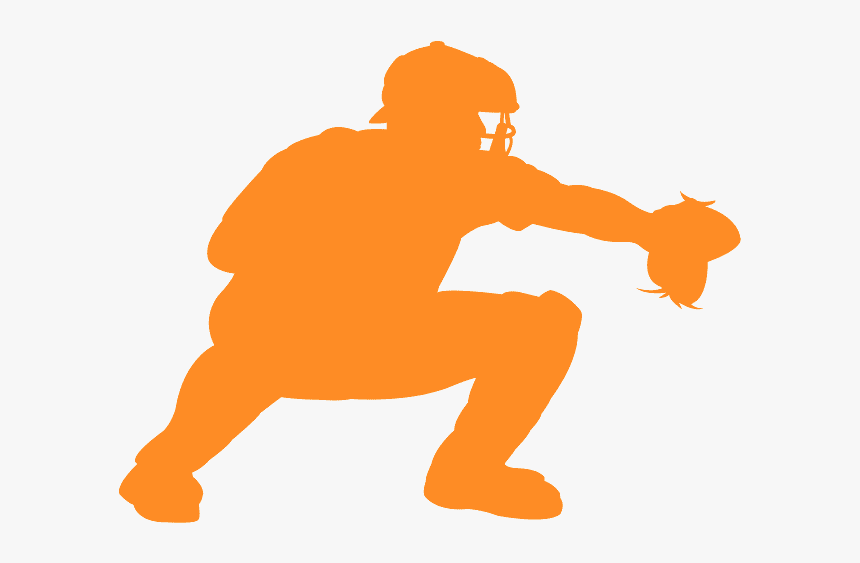Silhouette Baseball Catcher Clipart