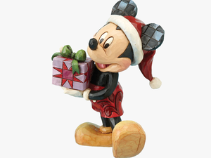 Disney Mickey Mouse Christmas Gift Transparent Background - Jim Shore Disney Ornament