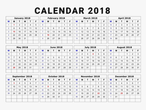 Download 2018 Calendar Transparent Image - Printable 2018 Desk Calendar