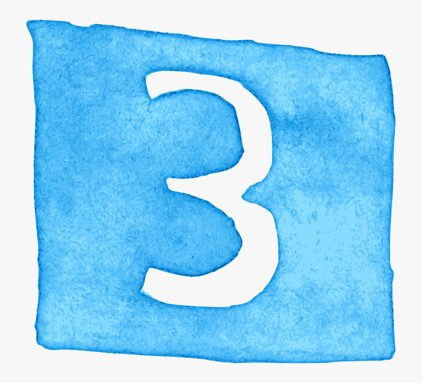 Watercolor Numbers In Square 8 -
