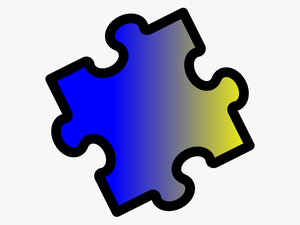 Blue To Yellow Puzzle Piece Svg Clip Arts - 2 Puzzle Pieces Clipart