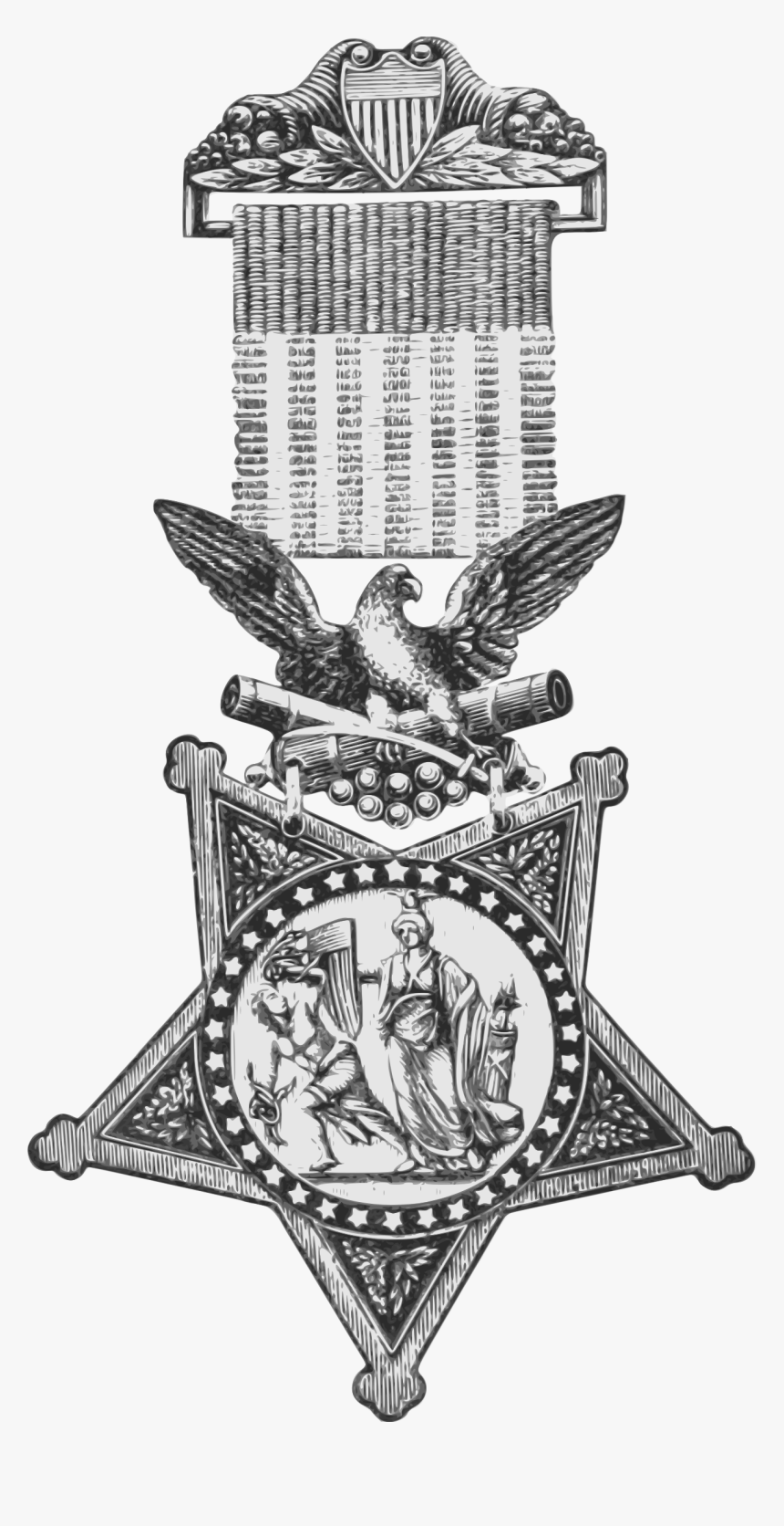 Transparent Medal Of Honor Clipart - Medal Of Honor Black And White