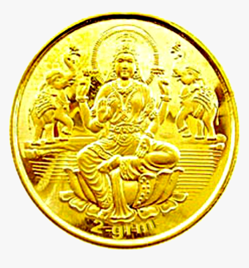 Single Gold Coin With Maa Laxmi 