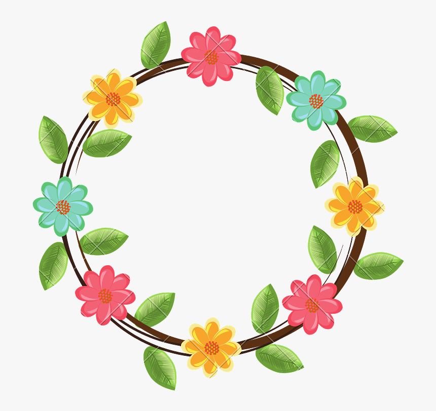 Colorful Flowers Crown Vector - 