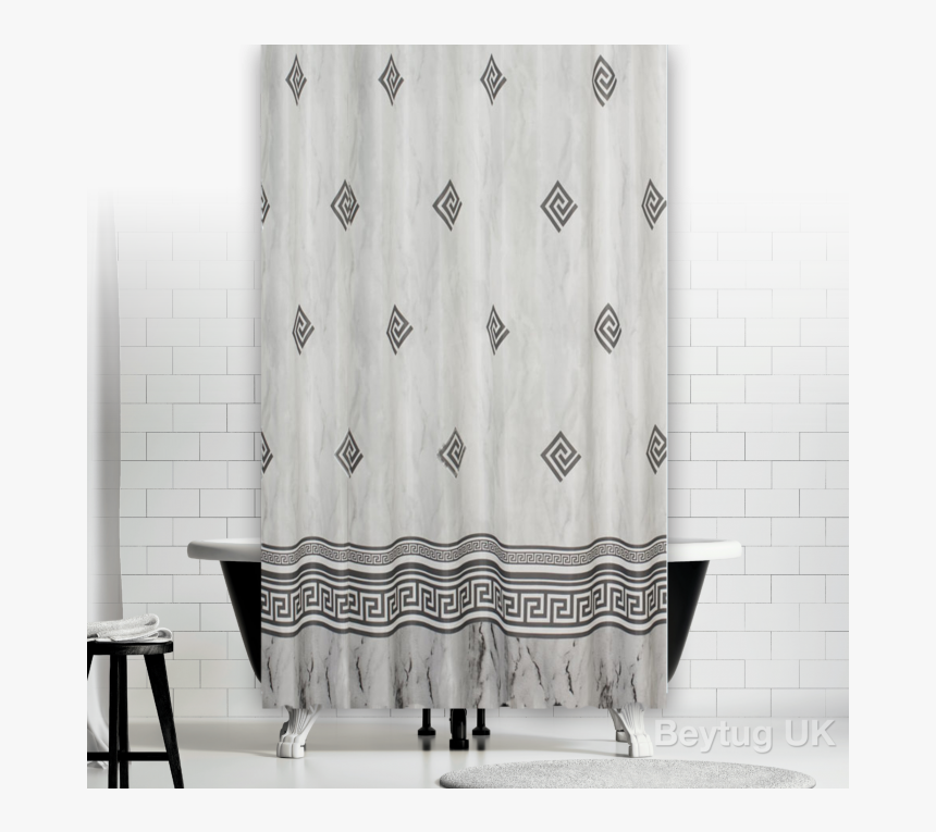 Transparent White Curtains Png - Duschvorhang Textil Grau