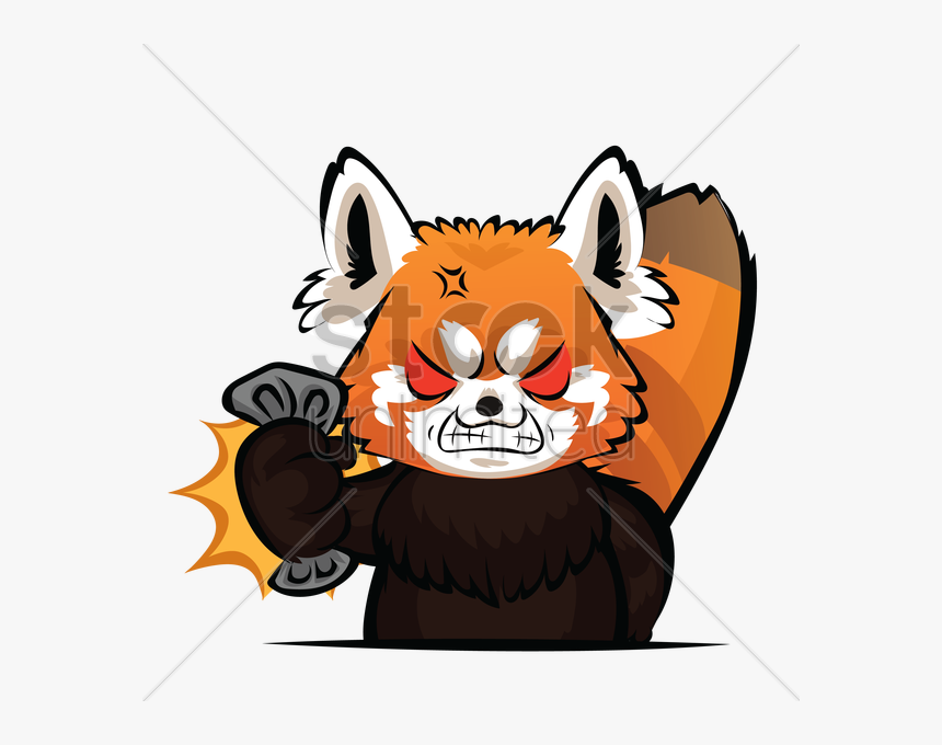 Angry Red Panda Cartoon Clipart 