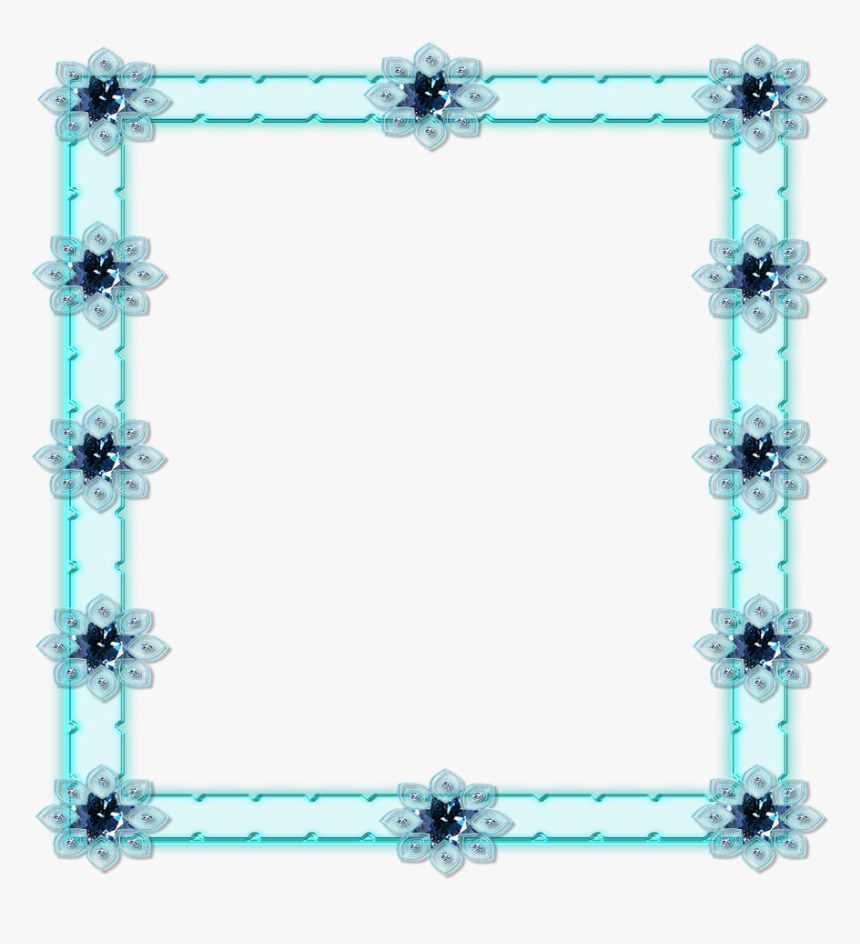 #mq #blue #glitter #flowers #frame #frames - Necklace