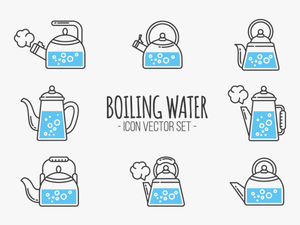 Boiling Water Icons Vector