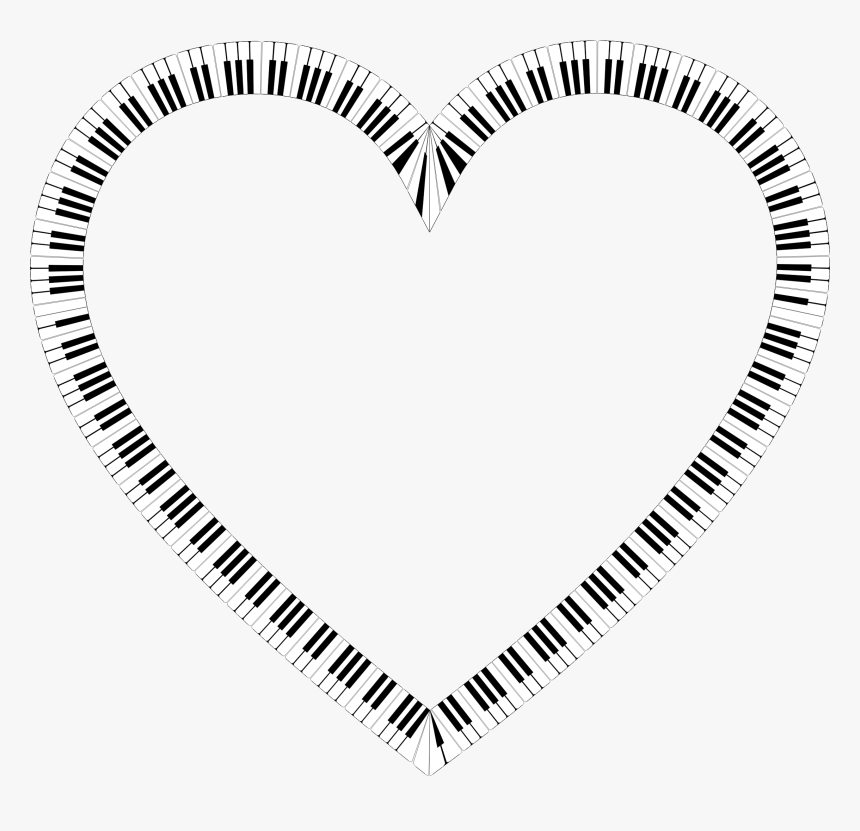 Piano Keys Heart Clip Arts - Heart Shaped Piano Keys