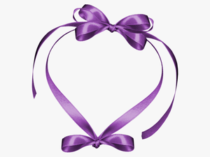 Purple Heart Hearts Heart Love Bow Ribbon - Coeur Png