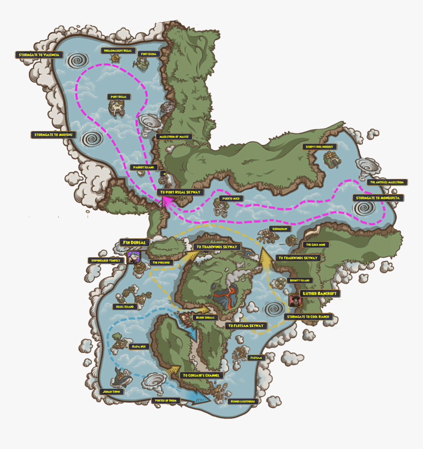 Transparent Maps Full - Skull Island Map Pirate101