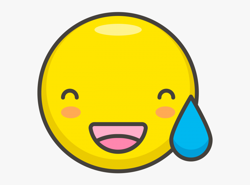 Grinning Face With Sweat Emoji - Png Cartoon Relieved