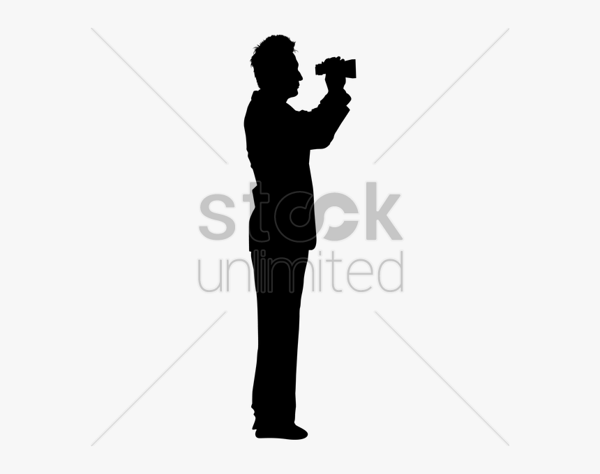 Silhouette Of A Man With Binocul