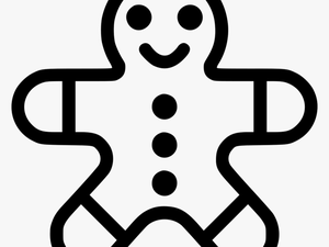 Cookie Man - Gingerbread Man Clip Art Black And White
