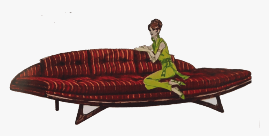 Transparent Vintage Couch Png - Mid-century Modern