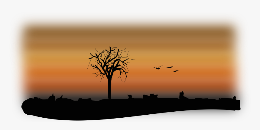 Fall Silhouette Clip Arts - Birds In The Sunset Drawing